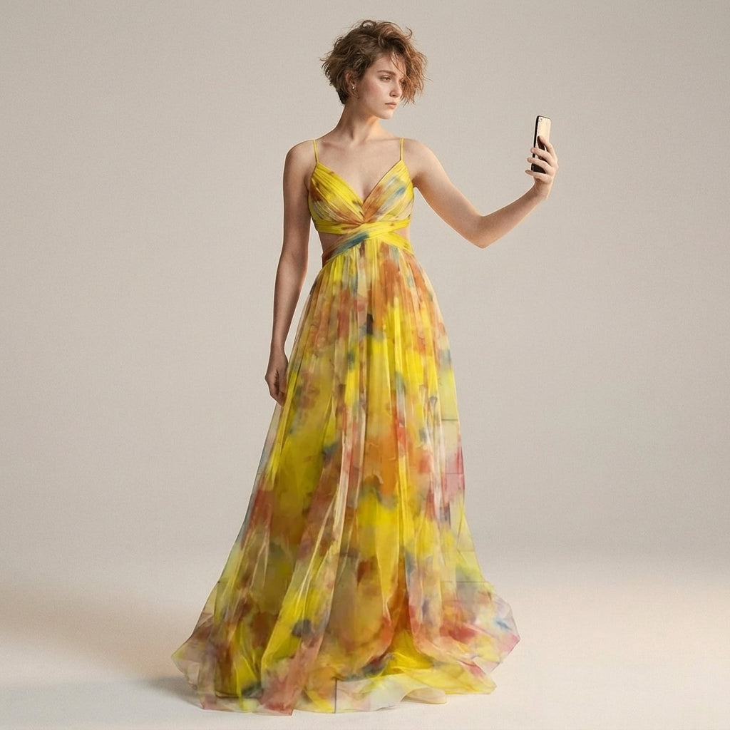 Mira Sante | Tie-Back Floral Maxi Dress