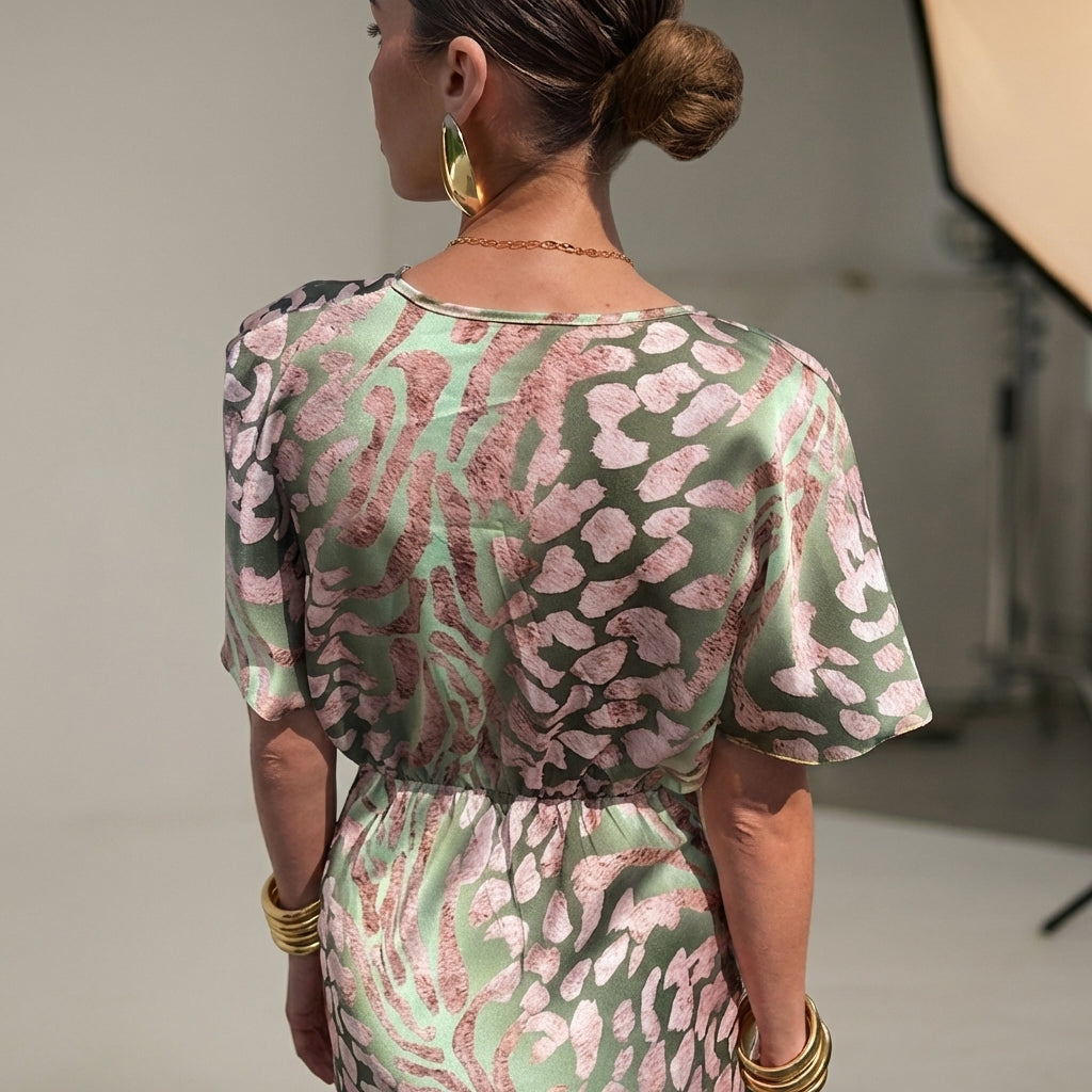 Mira Sante | Twisted V-Neck Maxi Dress