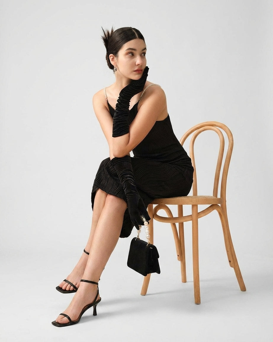 Mira Sante | Black Water Ripple Cami Dress