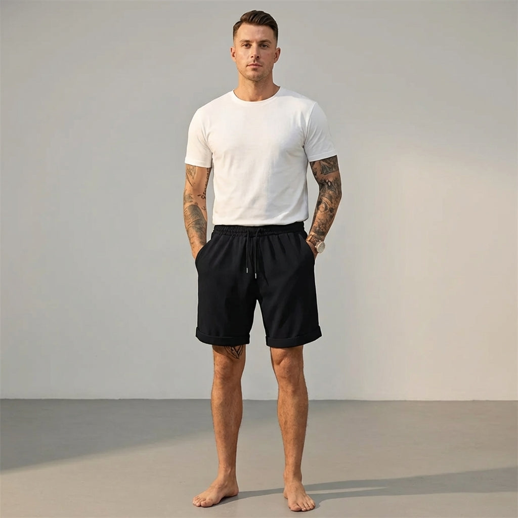 Remy Cord | Men’s Cuffed Shorts in Lightweight Fabric