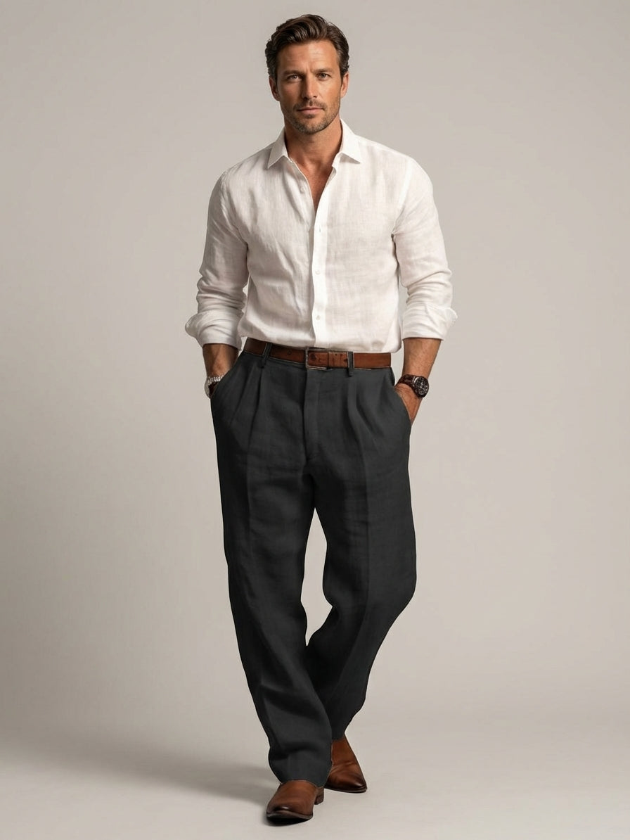 Bram Veld | Men's Linen Trousers Relaxed Fit