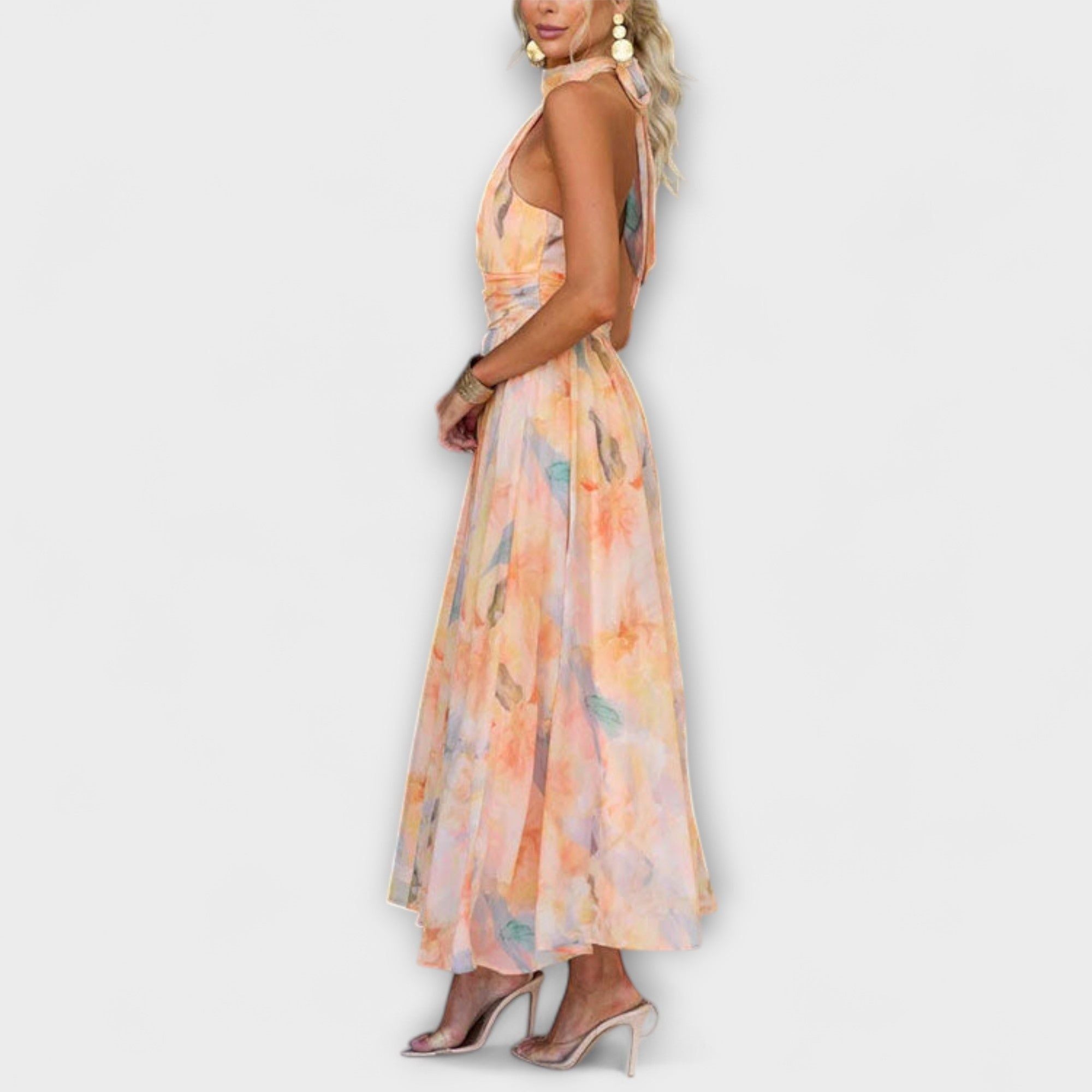Isolde Brune | Women’s Backless Maxi Dress Peach