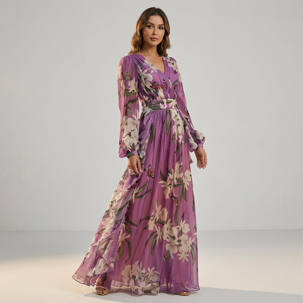 Cléa Voss | Violet Print Maxi Dress