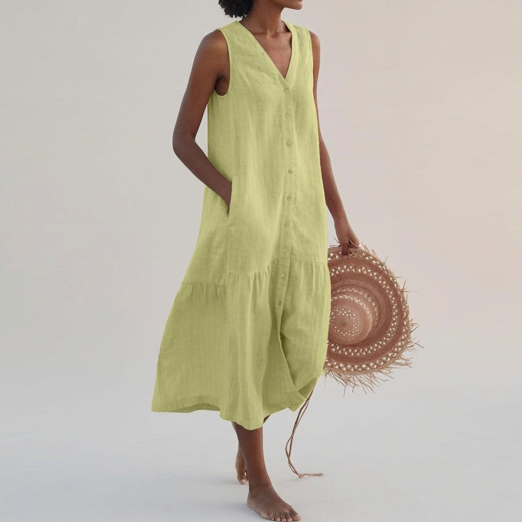 Naya Lund | Linen V-Neck Dress