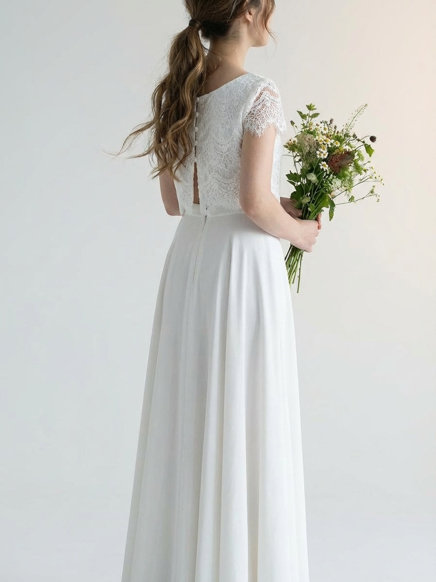 Mira Sante | Women’s White Two-Piece Bridal Gown