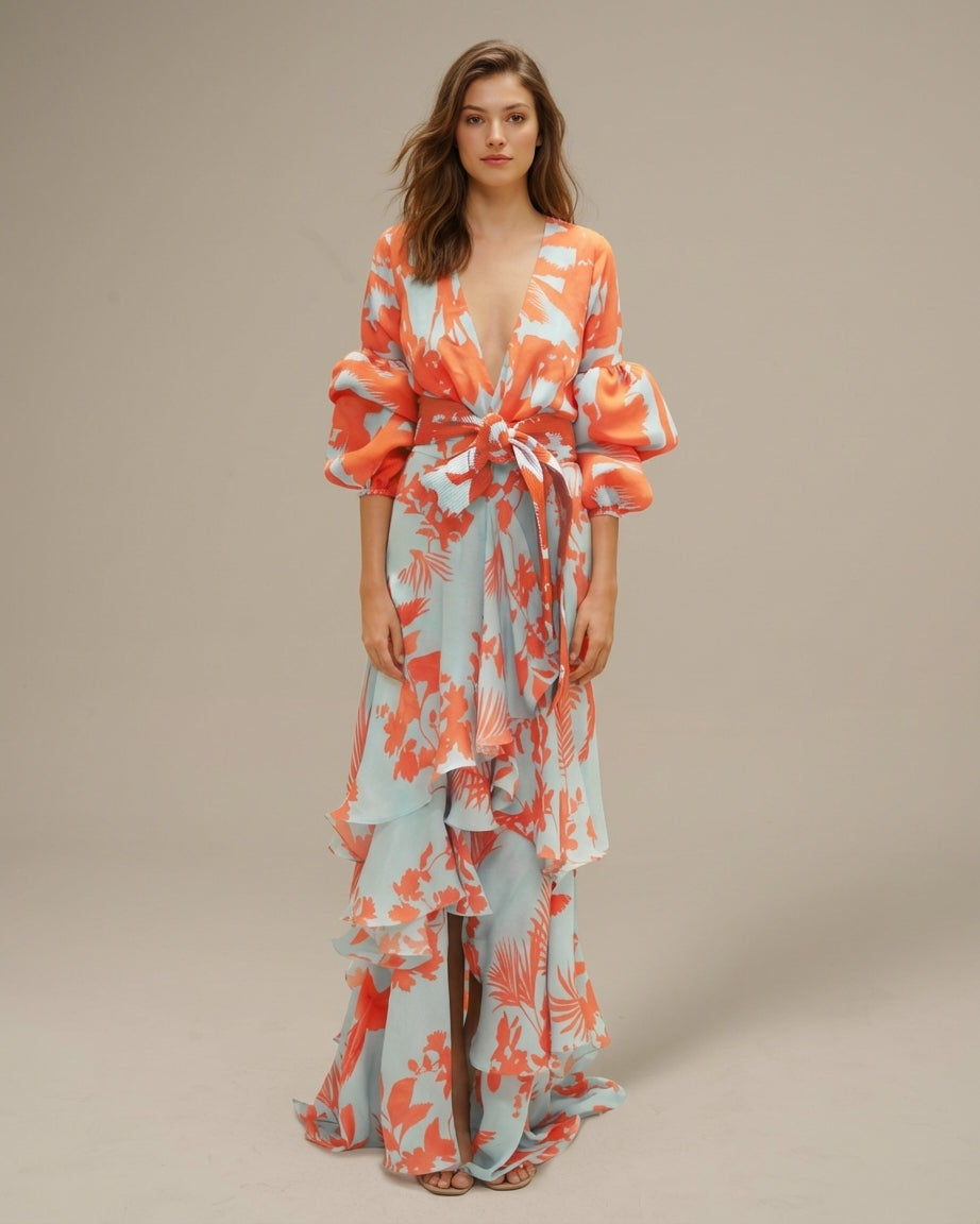 Mira Sante | Printed Chiffon Ceremony Dress