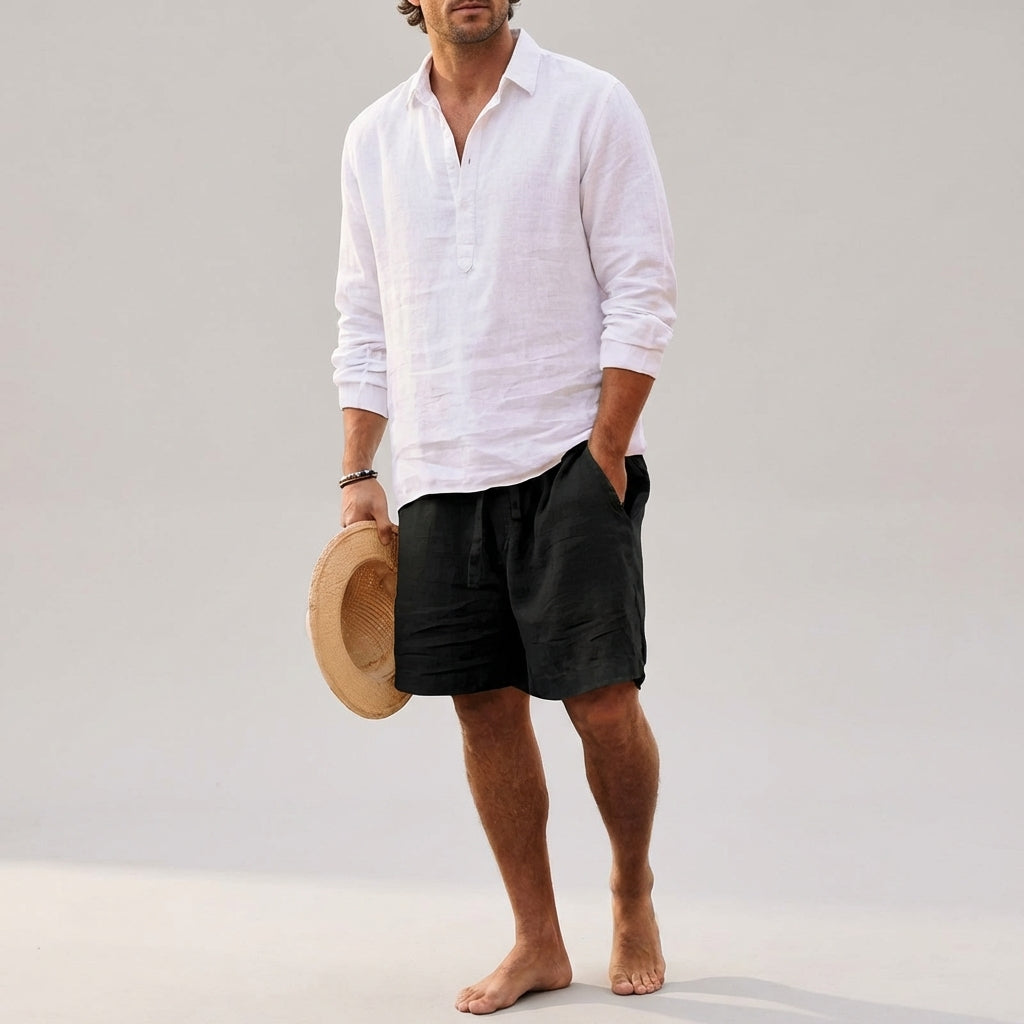 Dario Mell | Men’s Linen Shorts in Coastal Fit