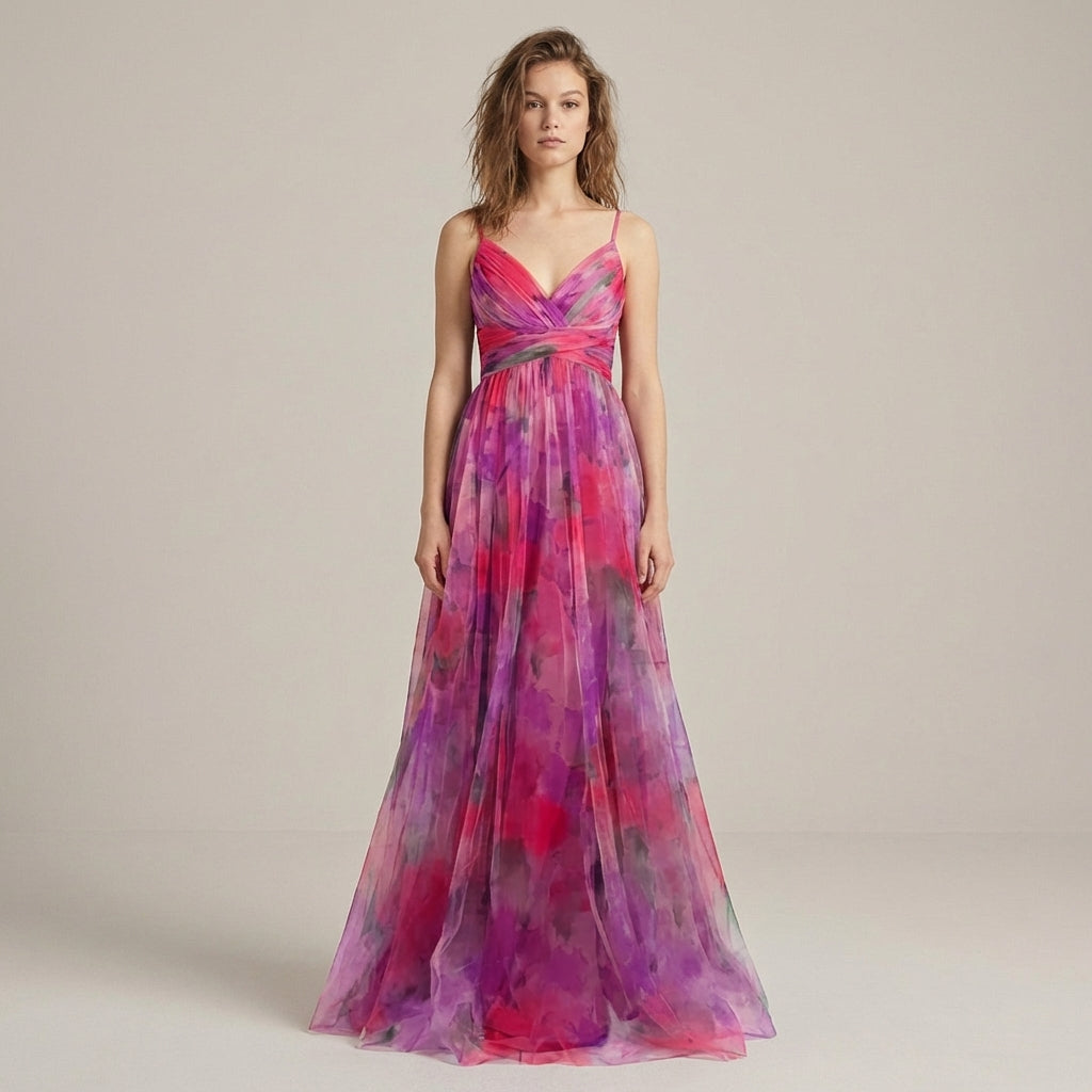 Mira Sante | Tie-Back Floral Maxi Dress