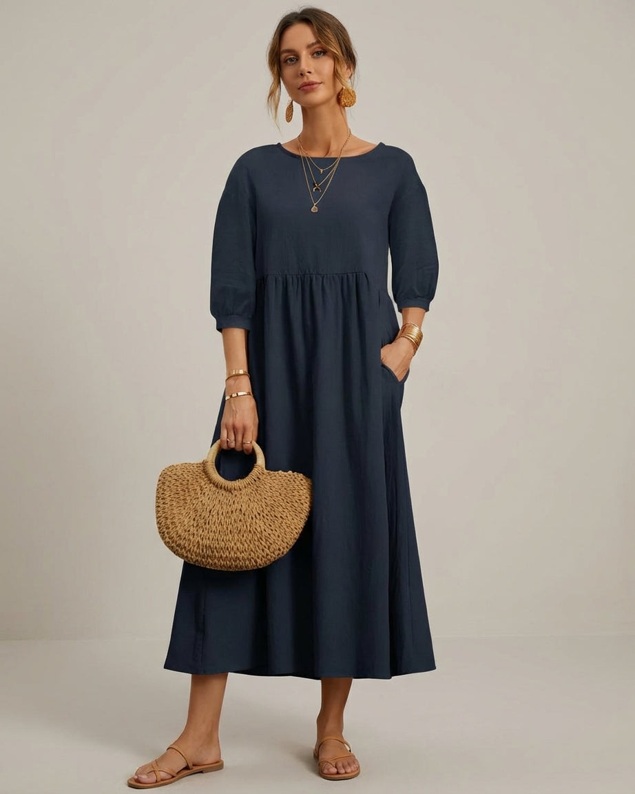 Léonie Dray | Cotton Linen Midi Dress Women