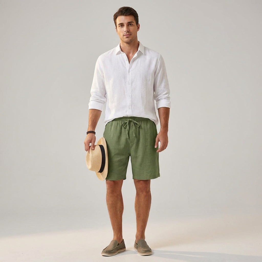 Dario Mell | Men’s Linen Shorts in Coastal Fit