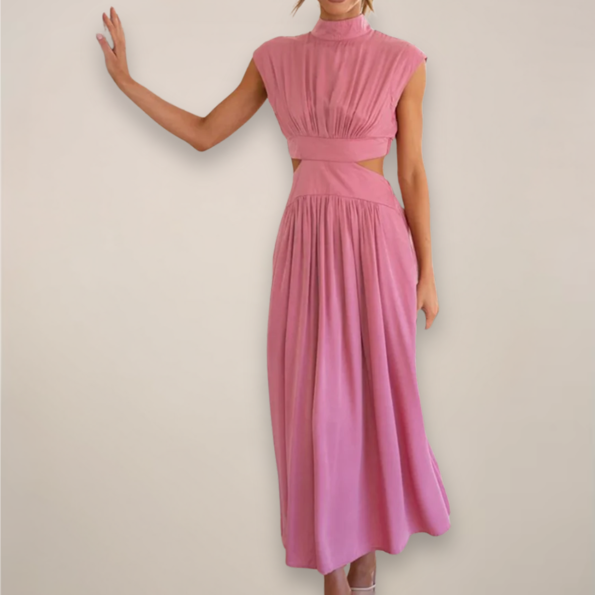 Mira Sante | Elegant Maxi Dress with Cap Sleeves
