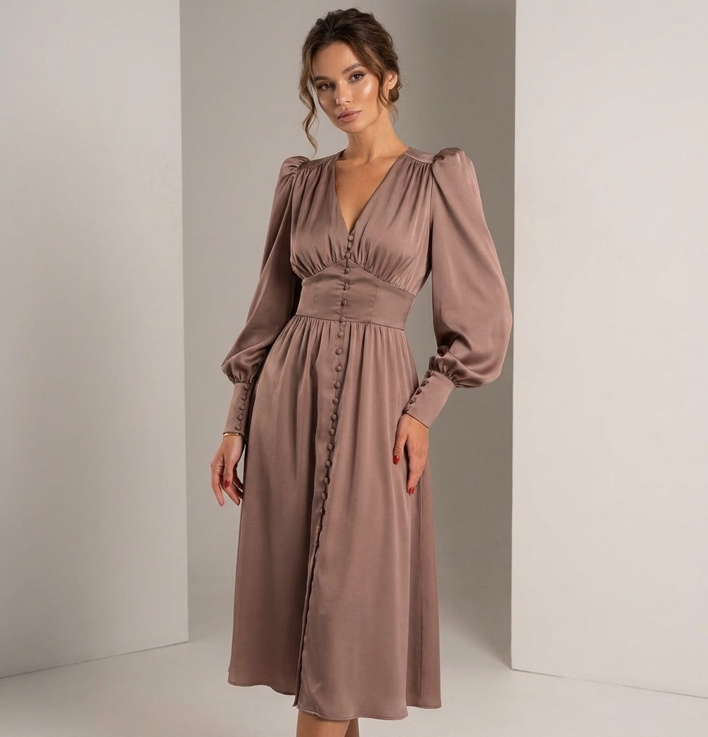 Vivienne Cord | Elegant Satin Dress for Women