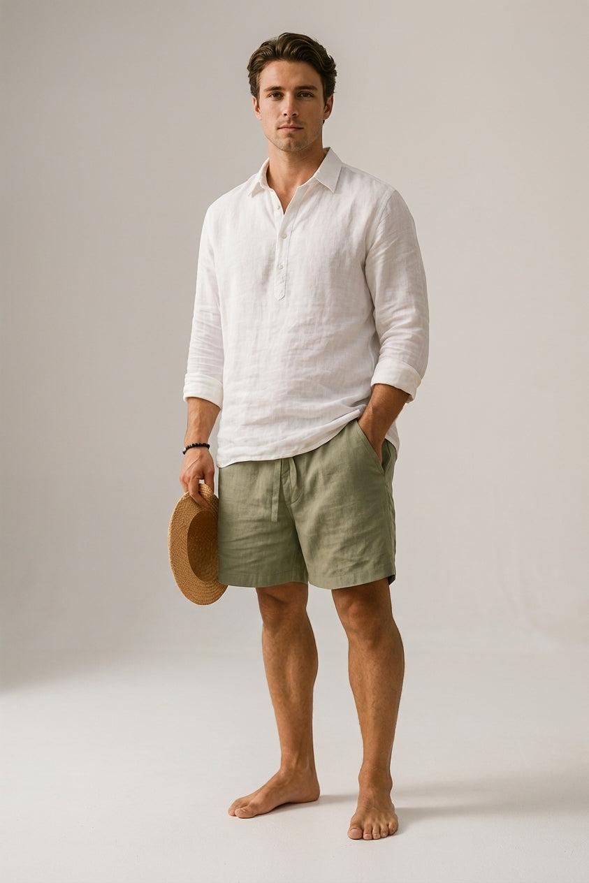 Dario Mell | Casual Cotton-Linen Blend Shorts