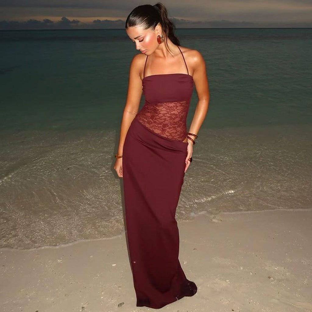 Cléa Voss | Long Lace Dress with Floral Patterns