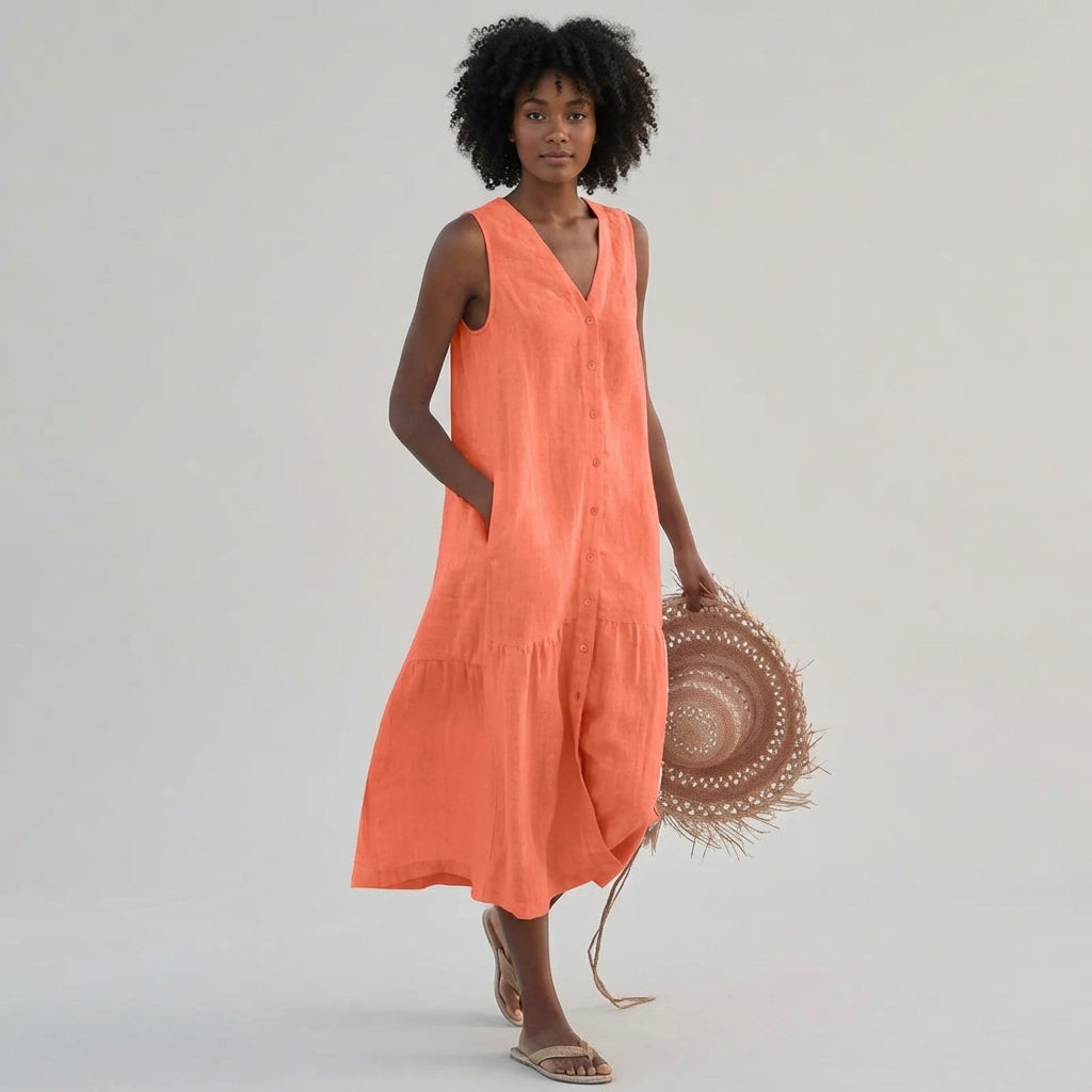 Naya Lund | Linen V-Neck Dress