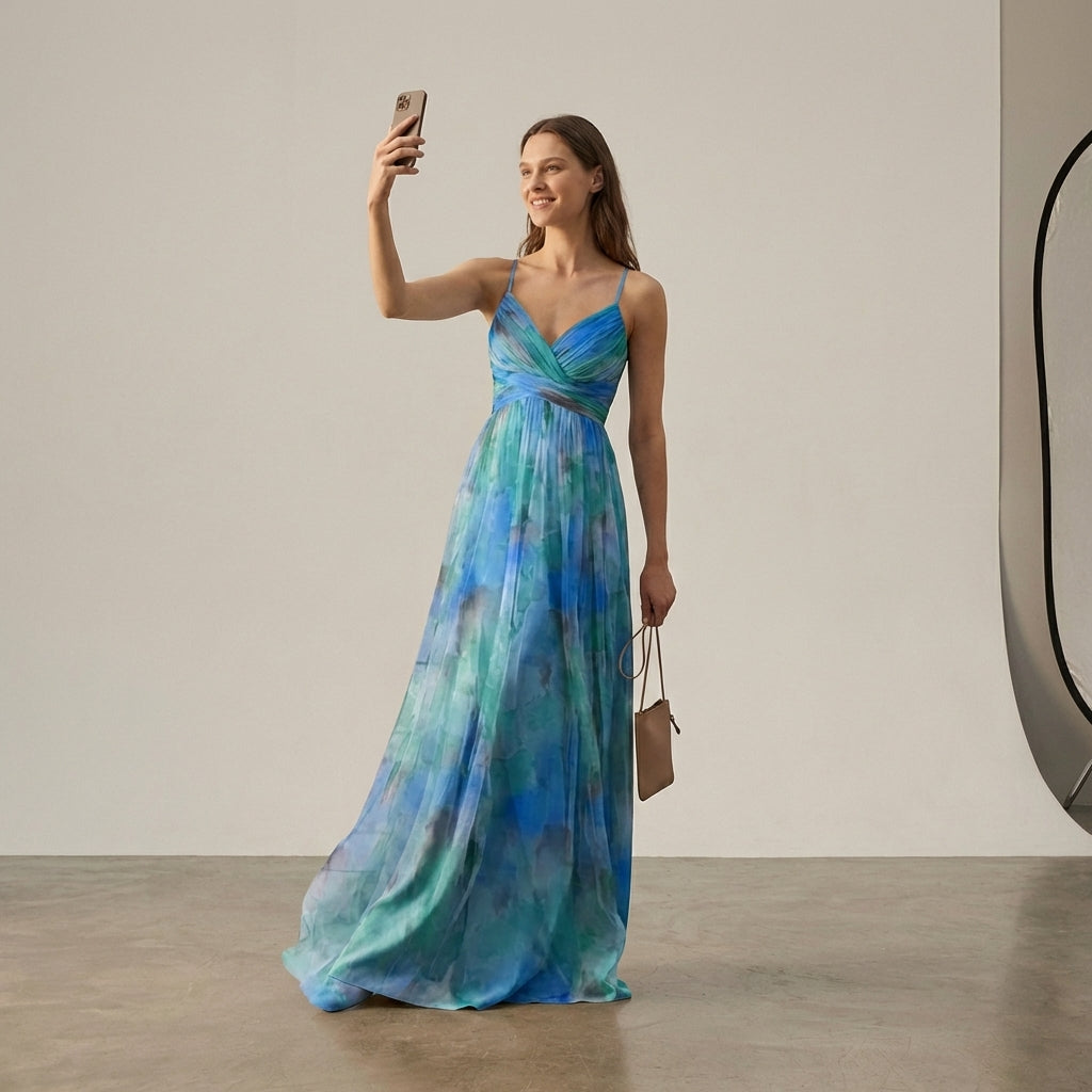 Mira Sante | Tie-Back Floral Maxi Dress
