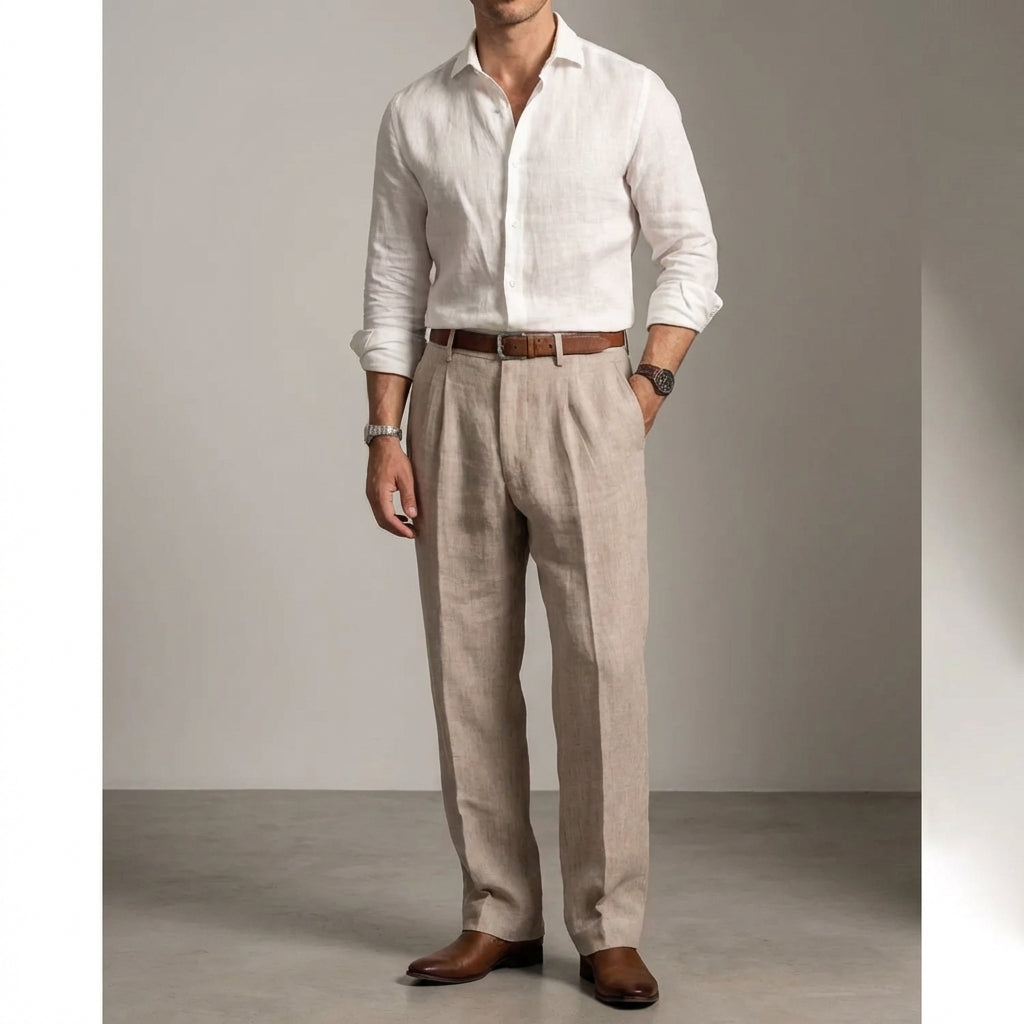 Bram Veld | Men's Linen Trousers Relaxed Fit