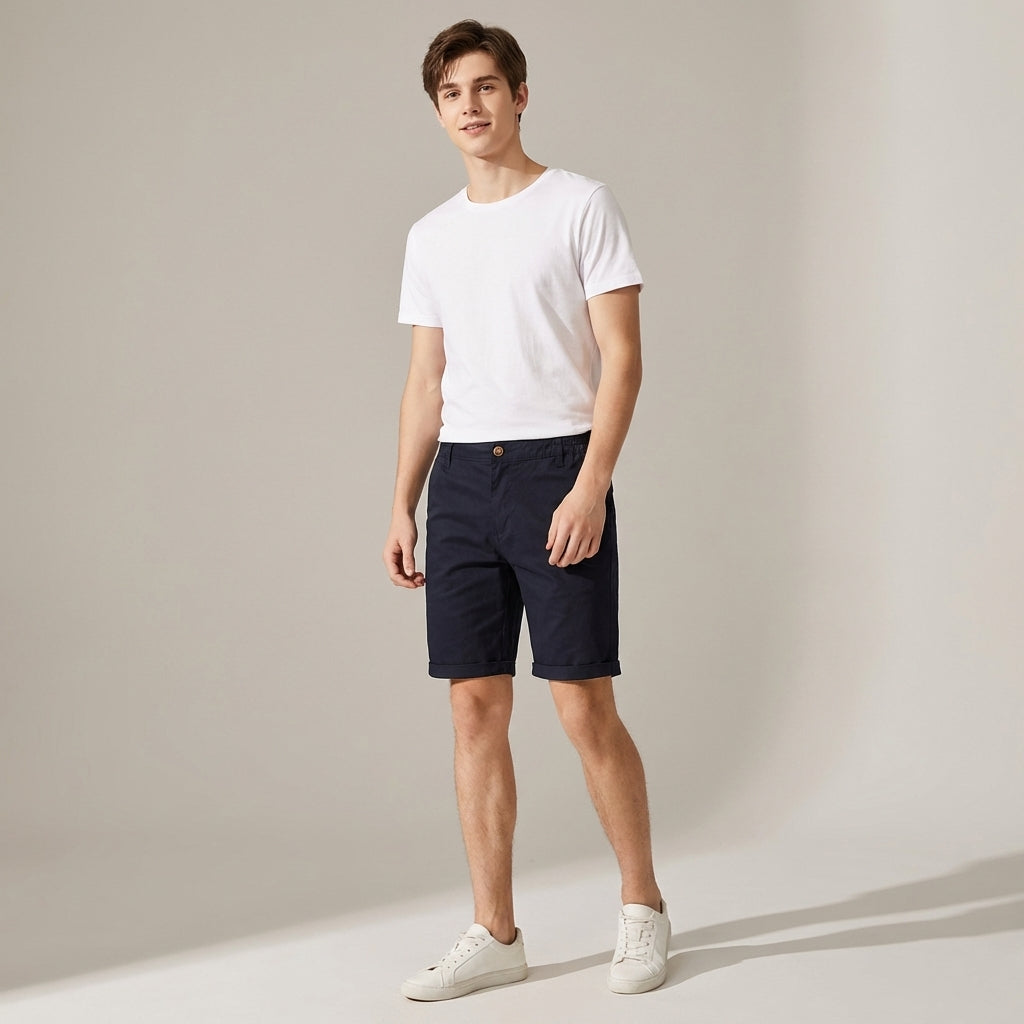 Dario Mell | Classic Casual Shorts with Stretch Waist
