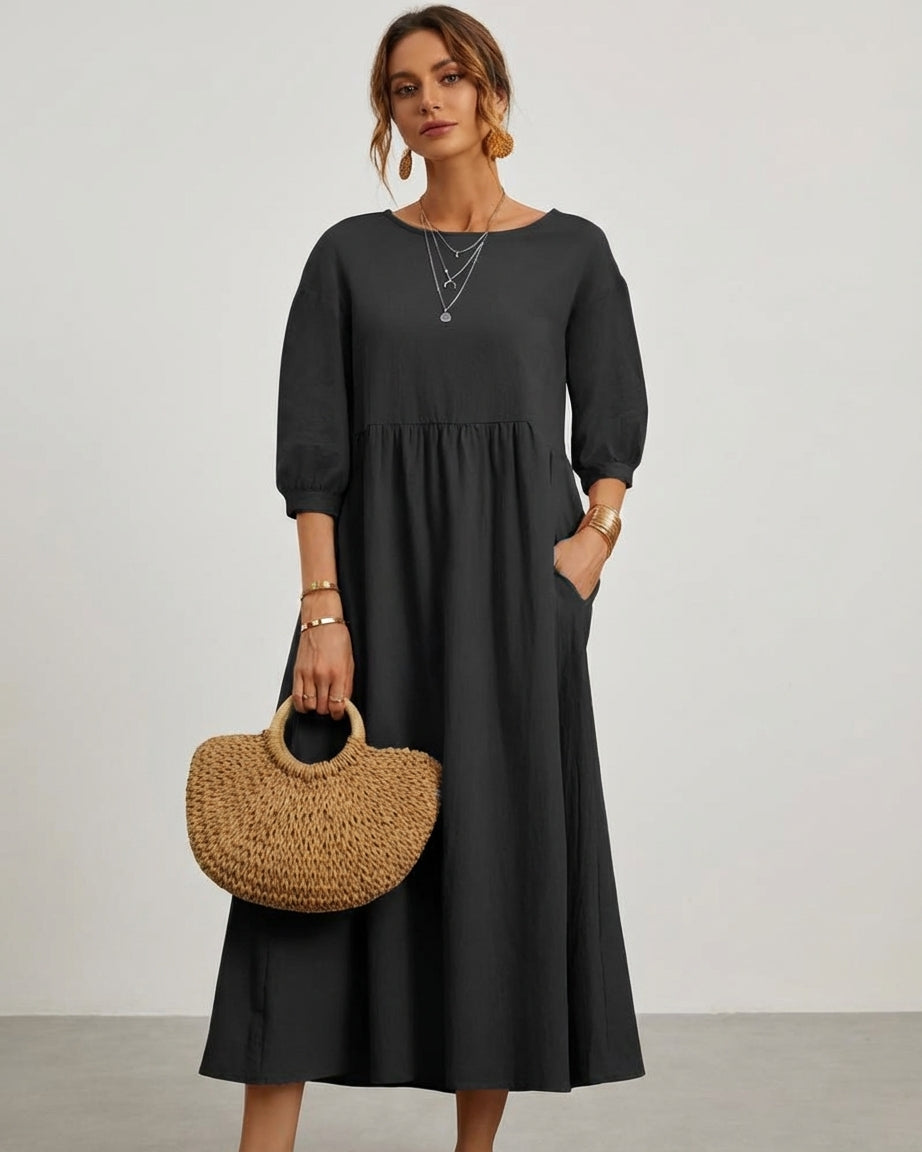 Léonie Dray | Cotton Linen Midi Dress Women