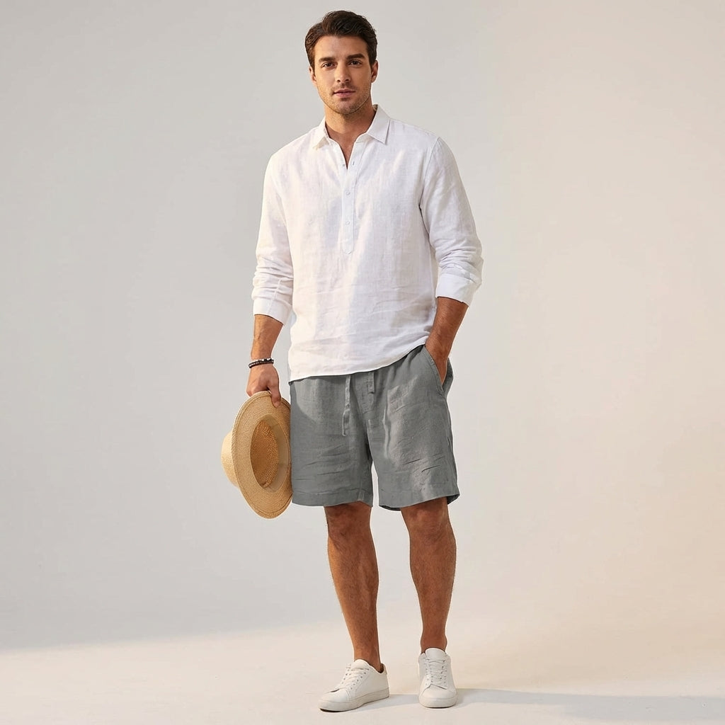 Dario Mell | Men’s Linen Shorts in Coastal Fit