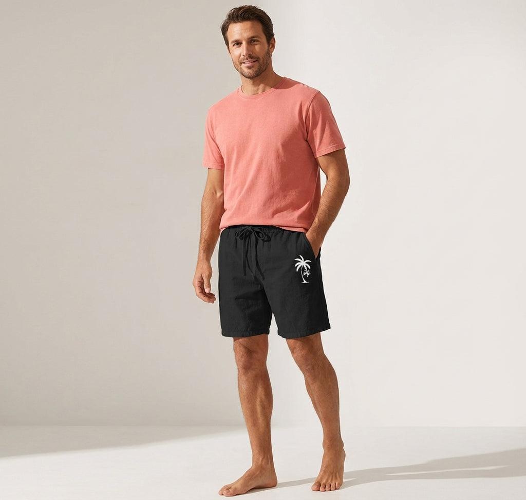 Mira Sante | Summer Shorts with Palm Embroidery