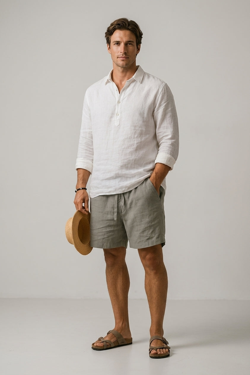 Dario Mell | Casual Cotton-Linen Blend Shorts