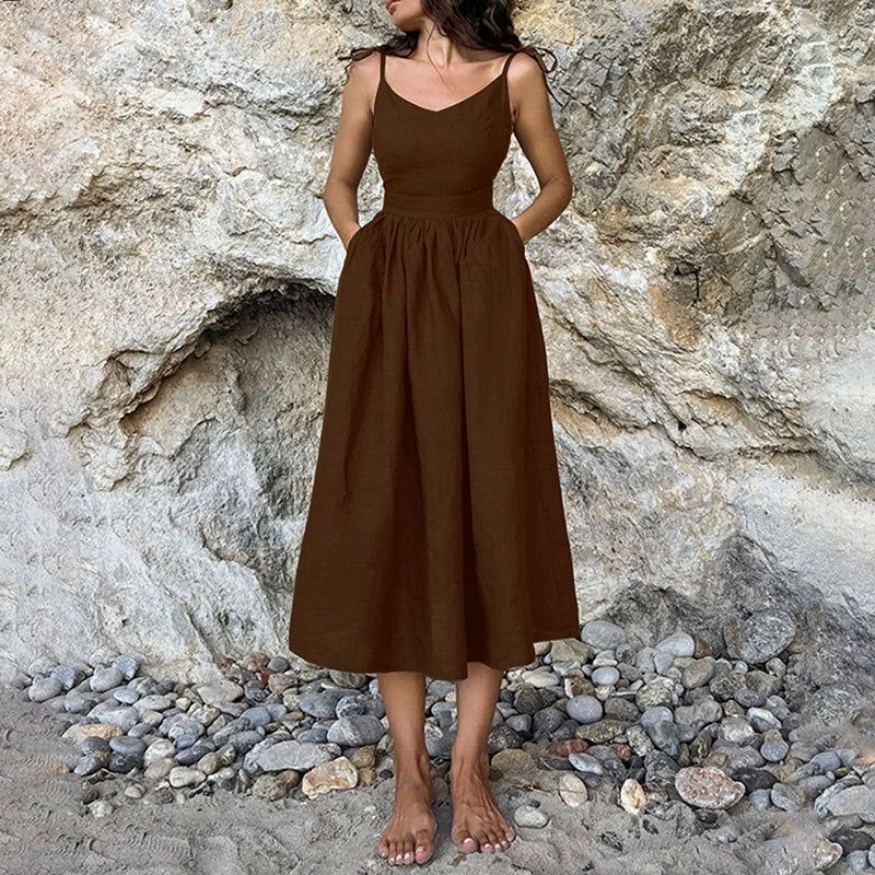 Léonie Dray | Women’s Linen Midi Dress