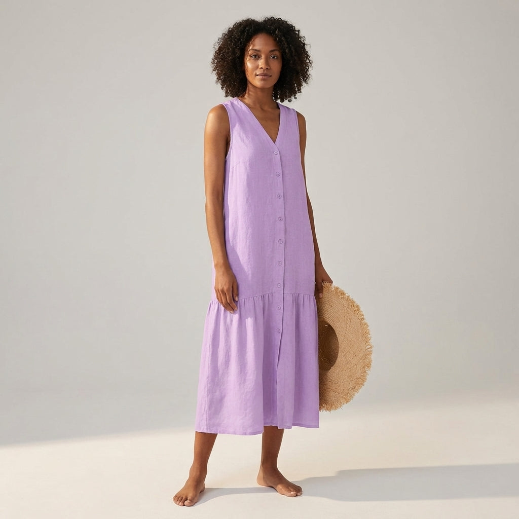 Naya Lund | Linen V-Neck Dress
