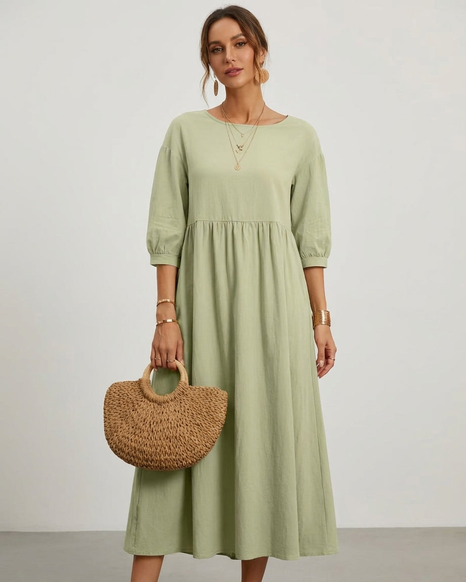 Léonie Dray | Cotton Linen Midi Dress Women