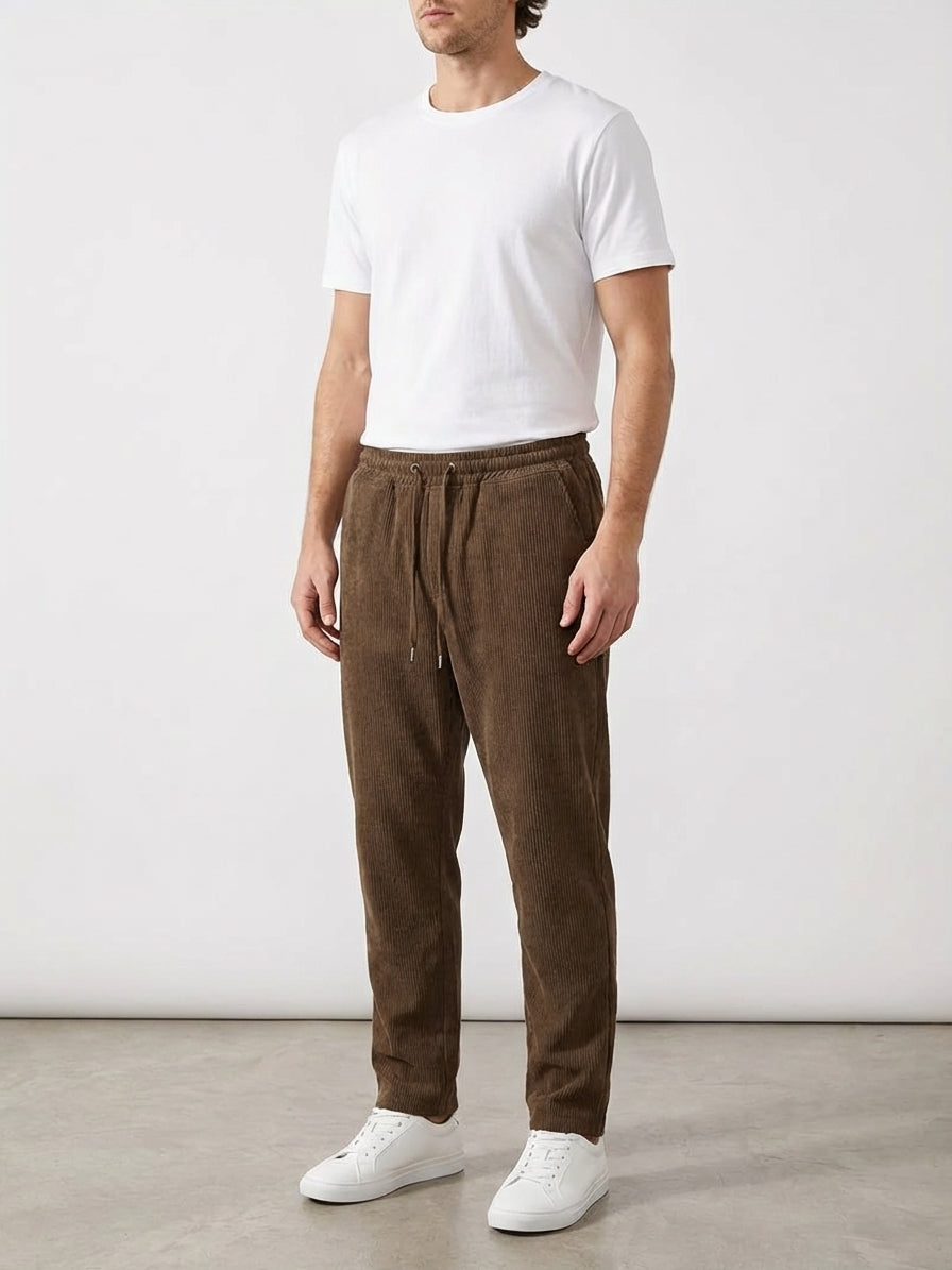 Bram Veld | Men’s Corduroy Cargo Shorts Brown