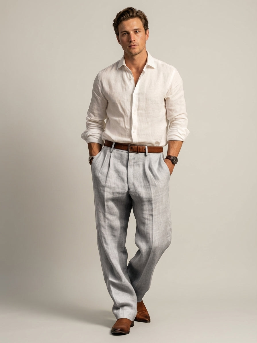 Bram Veld | Men's Linen Trousers Relaxed Fit