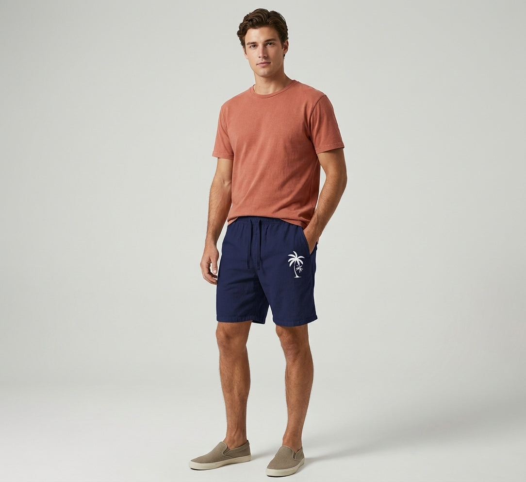 Mira Sante | Summer Shorts with Palm Embroidery