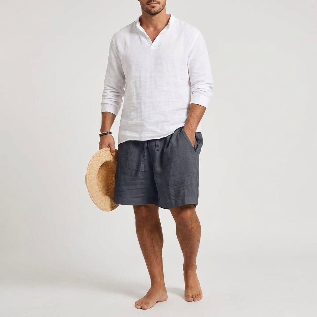 Dario Mell | Men’s Linen Shorts in Coastal Fit