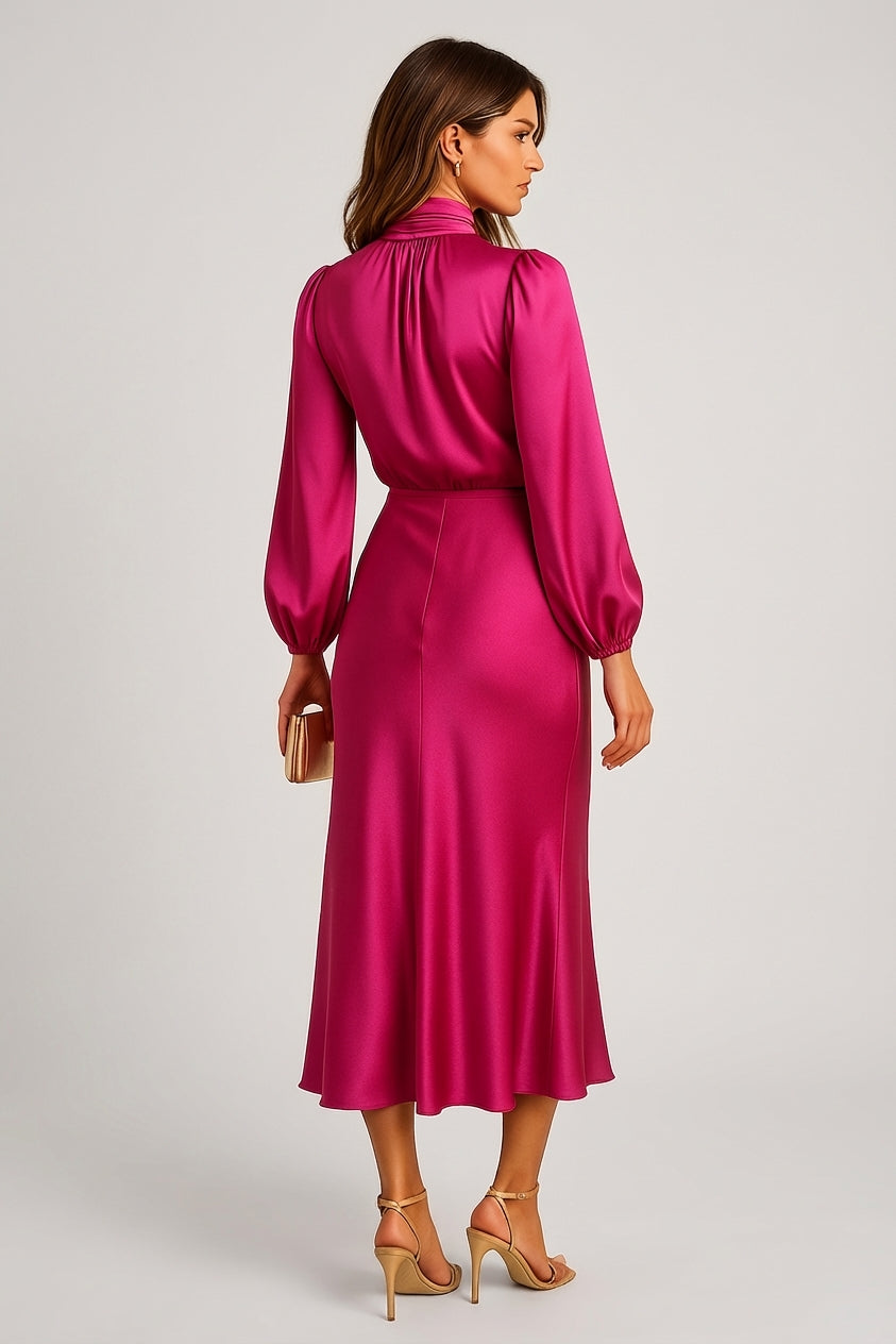 Mira Sante | Women's High Neck Midi Dress