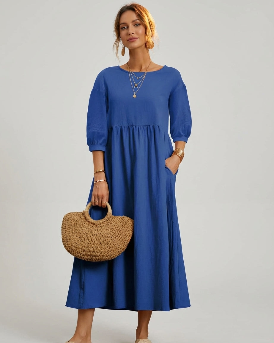 Léonie Dray | Cotton Linen Midi Dress Women