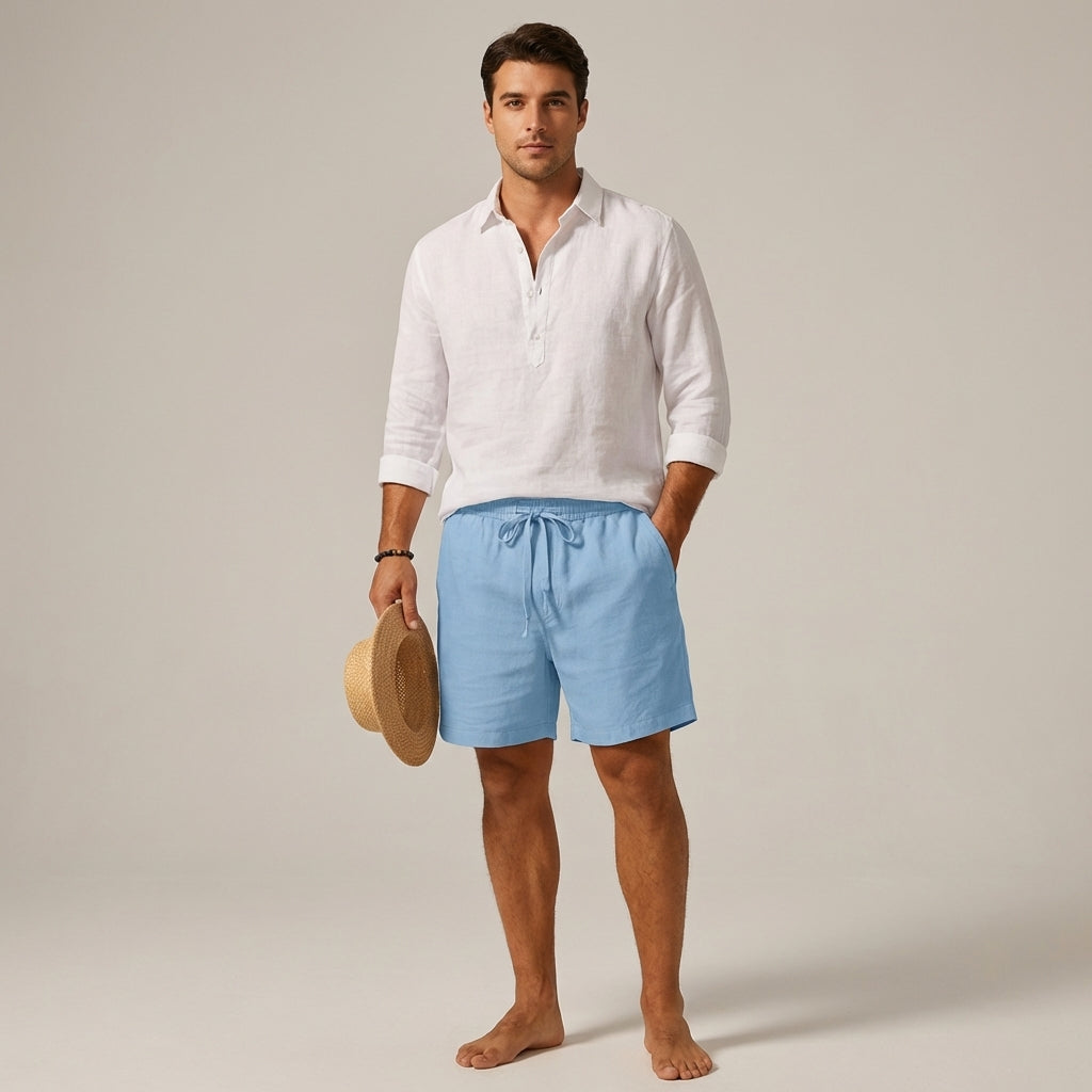 Dario Mell | Casual Cotton-Linen Blend Shorts