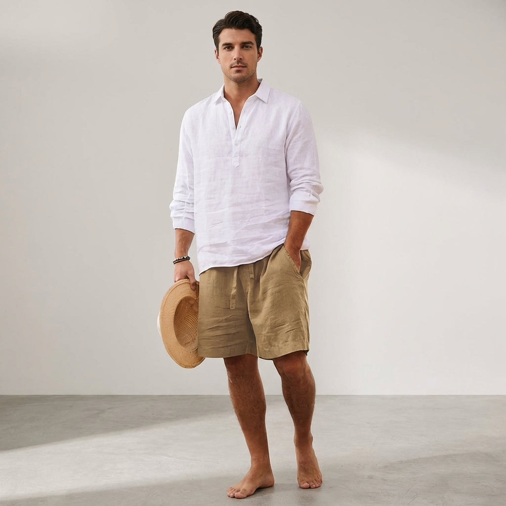 Dario Mell | Men’s Linen Shorts in Coastal Fit