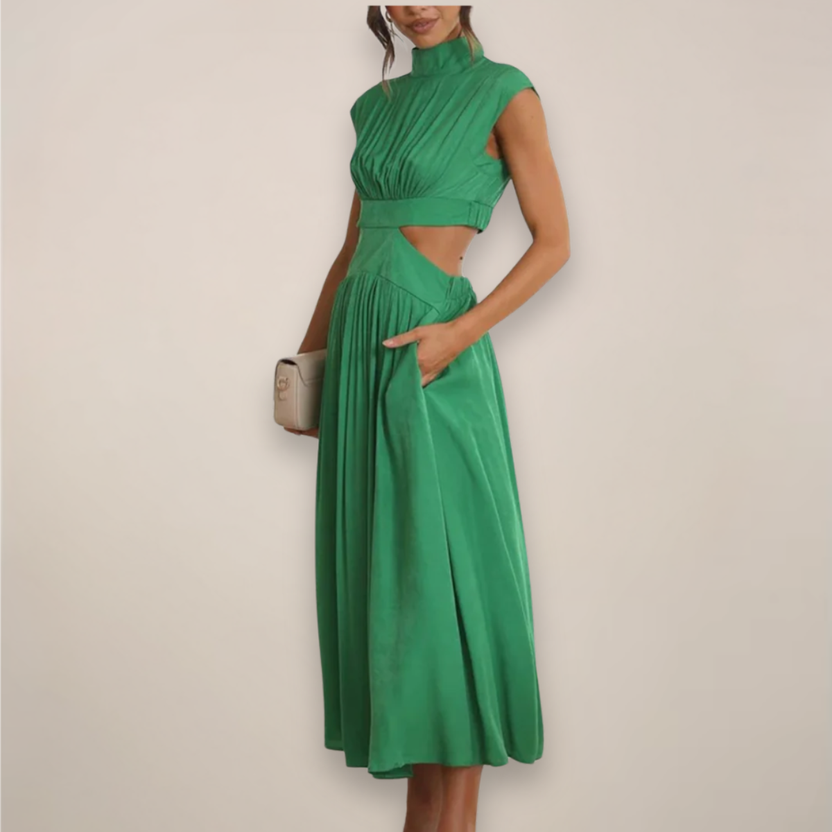 Mira Sante | Elegant Maxi Dress with Cap Sleeves