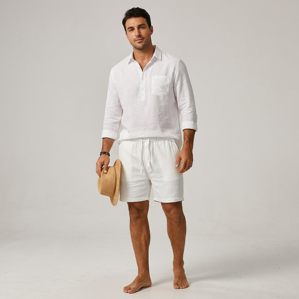 Dario Mell | Casual Cotton-Linen Blend Shorts