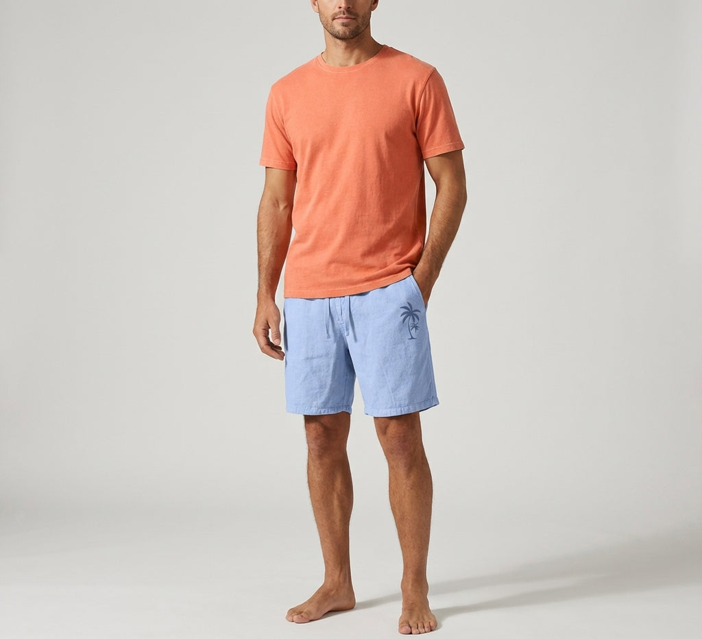 Mira Sante | Summer Shorts with Palm Embroidery