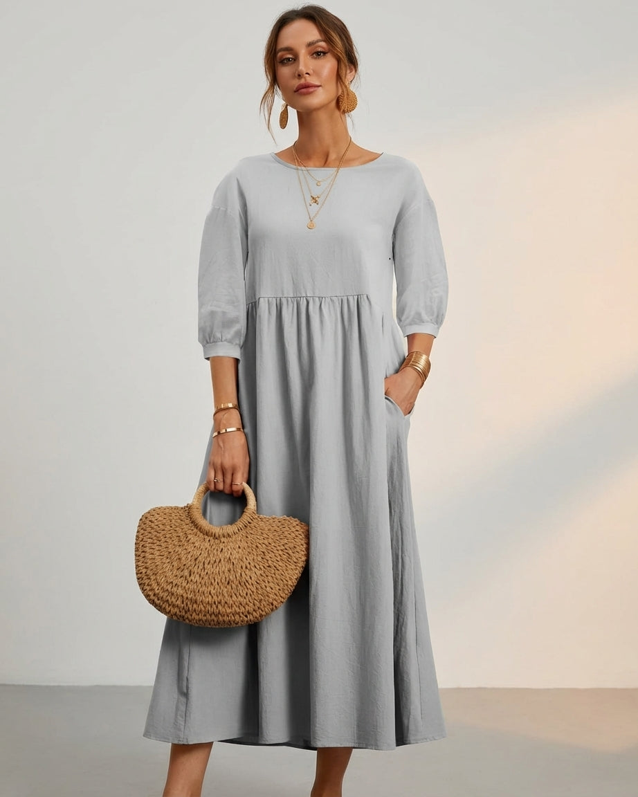 Léonie Dray | Cotton Linen Midi Dress Women