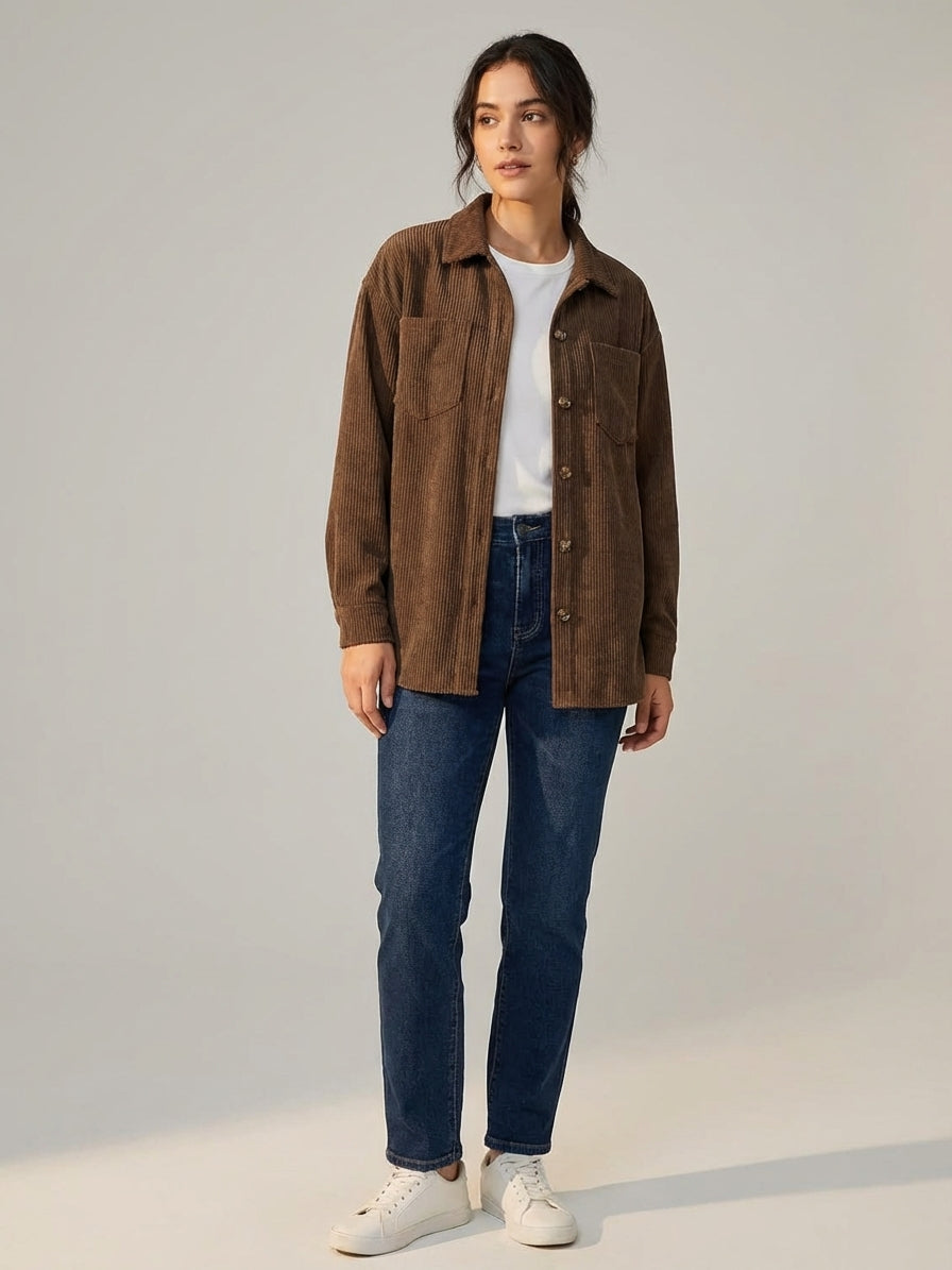 Bram Veld | Men’s Corduroy Cargo Shorts Brown