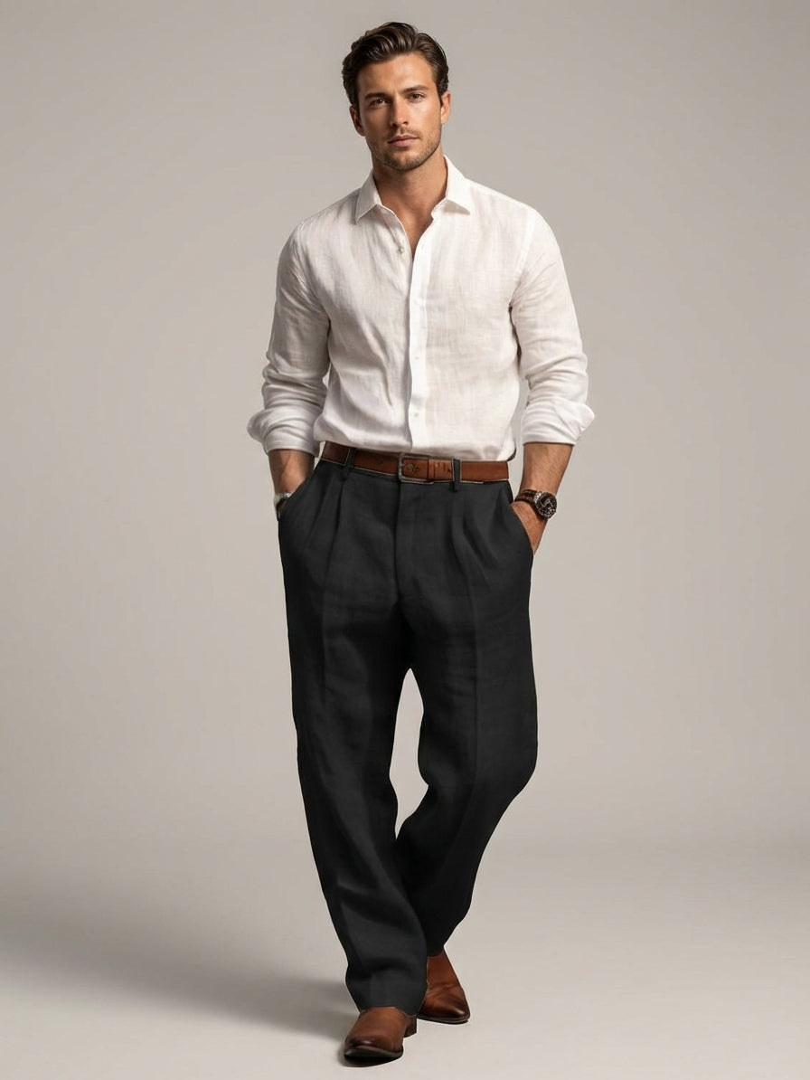 Bram Veld | Men's Linen Trousers Relaxed Fit