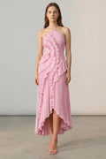 Vivienne Cord | Women’s Halter Ruffled Maxi Dress