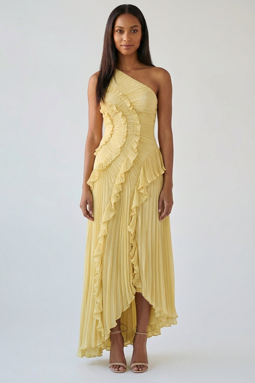 Vivienne Cord | Women’s Halter Ruffled Maxi Dress