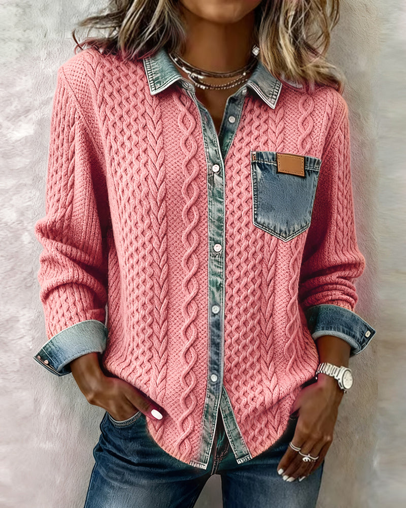 Isabelle Dallon | Women's Cable-Knit Long-Sleeve Blouse