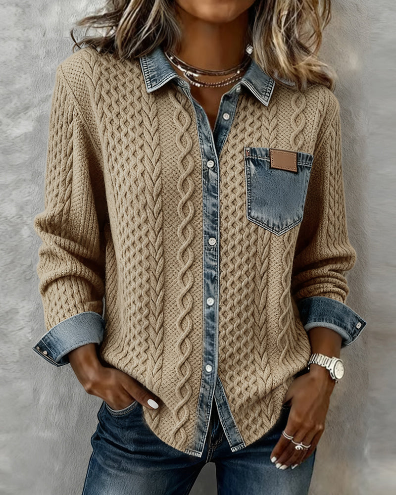 Isabelle Dallon | Women's Cable-Knit Long-Sleeve Blouse