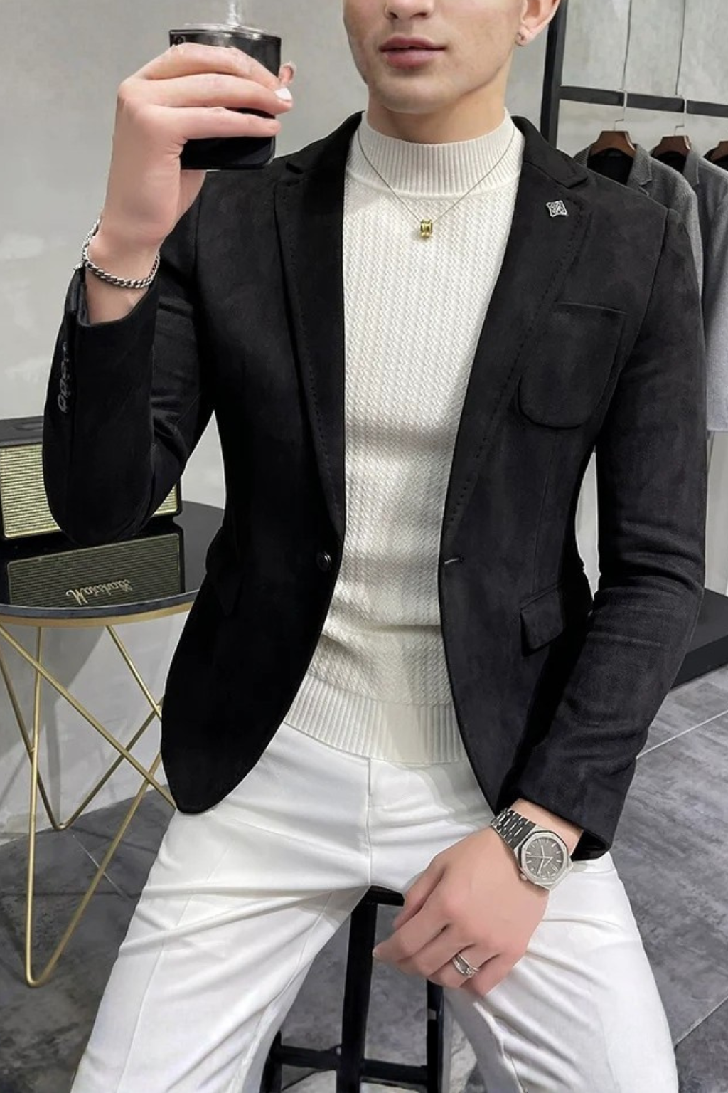 Dario Mell | Men's Tailored Textured Blazer