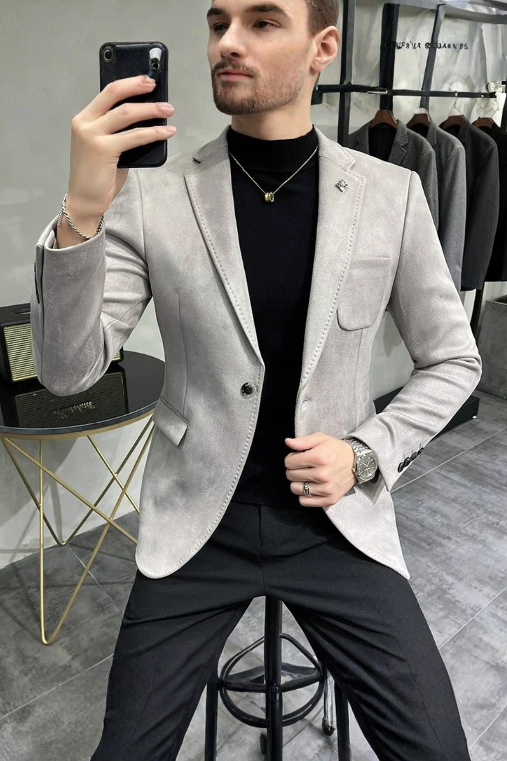 Dario Mell | Men's Tailored Textured Blazer