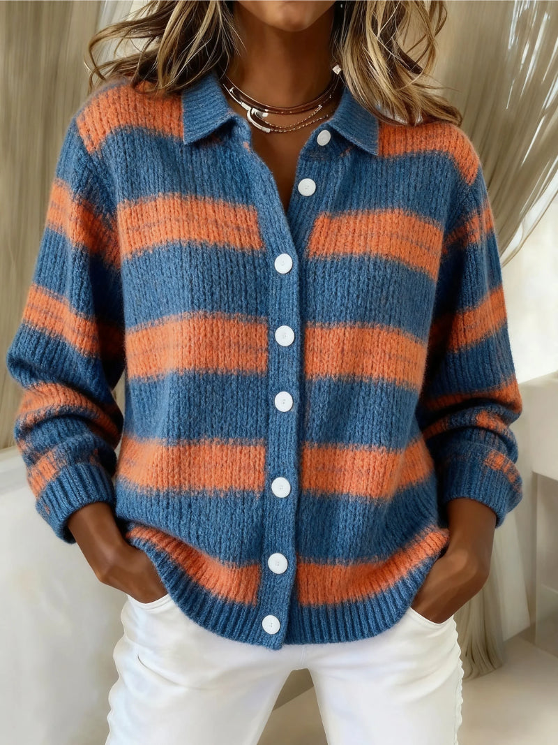 Inaya Vac | Women's Knitted Blouse With Stripes